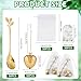 50 Sets Bridal Shower Tea Party Favor for Heart Shape Infuser Ball for Loose Guest Leaf Tea Spoon with Thank You Card Organza Bag Wedding Favors Tea Party Decorations Elegant Party Favors(Gold)