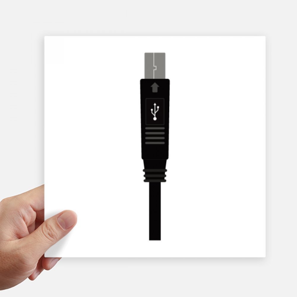 Autocollant motif carré câble de charge USB mural pour valise et ordi