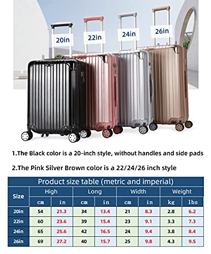 Star river PC+ABS, Zipper, Luggage, Trolley case, Suitcase, Pinks, Silver, Black, Brown, 20 inches, 22 inches, 24 inches, 26 inches, with 4 Sets of Rotating Wheels, Code Lock, Telescopic Rod3