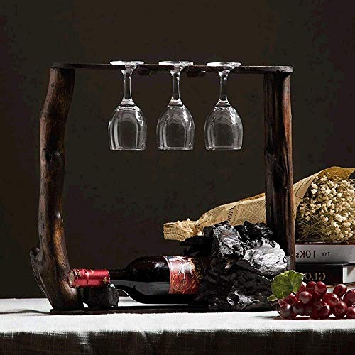 Soporte para botellas de vino de madera sólida 42x11x37 cm miniatura 5