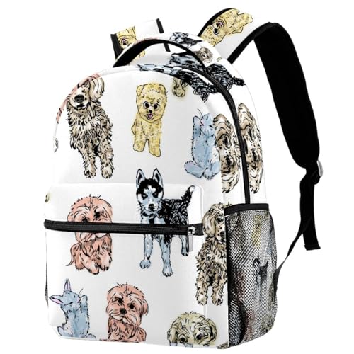 Sac à dos d'école léger avec motif chiot mignon pour soulager le dos