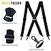 MELOTOUGH Mens Suspender 1.5 Inch Wide X Back Suspenders Black Adjustable Elastic Suspenders Braces with Heavy Duty Snap Hooks