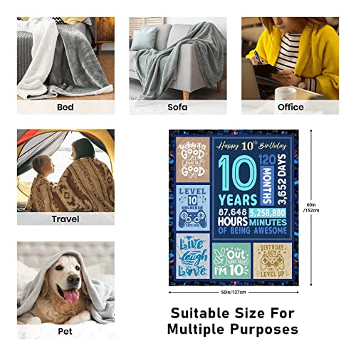 Siklty 10 Year Old Boy Gift Ideas, Coolest Gifts For 10 Year Old Boys, Boys Age 10 Gift For Birthday, 10Th Birthday Decorations For Boy, Best 10 Yr Old Boy Birthday Gift Throw Blanket 60 X 50 Inch #TOP3