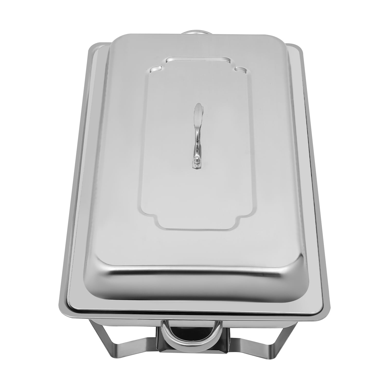 Chafing Dish, scaldavivande in acciaio inox, contenitore per mantenere il calore, con 2 contenitori per pasta combustibile per chafing, grandi cucine, catering, buffet e feste, argento Una griglia