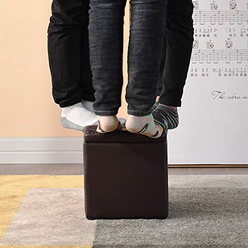 Pouf cube de rangement marron idéal pour un salon ordonné