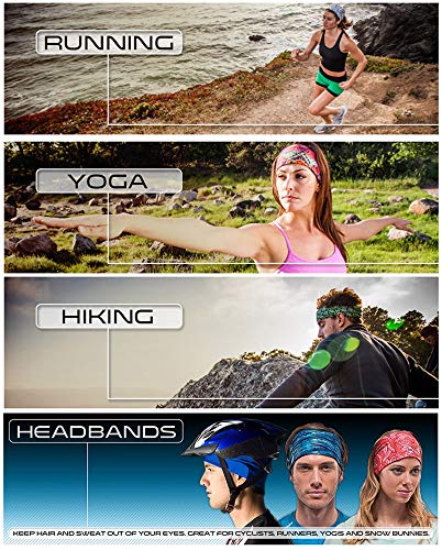 KALILY 12PCS Headband Bandana Versatile Neck Gaiter, Headwrap, Balaclava for Camping, Cycling - Thumbnail 5