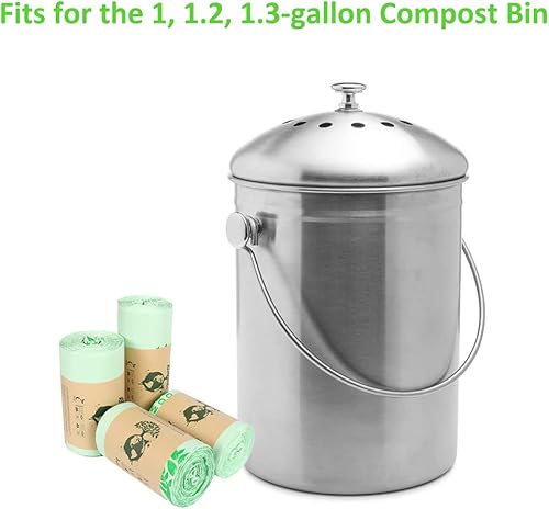 Miniatura 4 de Bolsas de compostaje 100% para encimera de cocina, contenedor de compostaje  1, 1.2, 1.3, 1.5 galones, desechos de alimentos de cocina, bolsas de