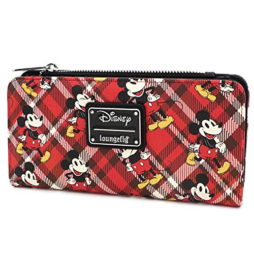 Loungefly Faux Leather x Mickey Mouse Plaid Wallet (Multicolored, One Size)4