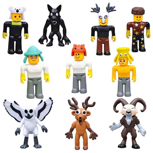 Conjunto de Figuras de 99 Noches en el Bosque,Set de 10 Piezas con Muñeca Kawaii Elk Deer Owl Ram, Juguetes de Personajes de Juegos de Supervivencia Fantásticos,Personajes de Anime,Fidget Toy