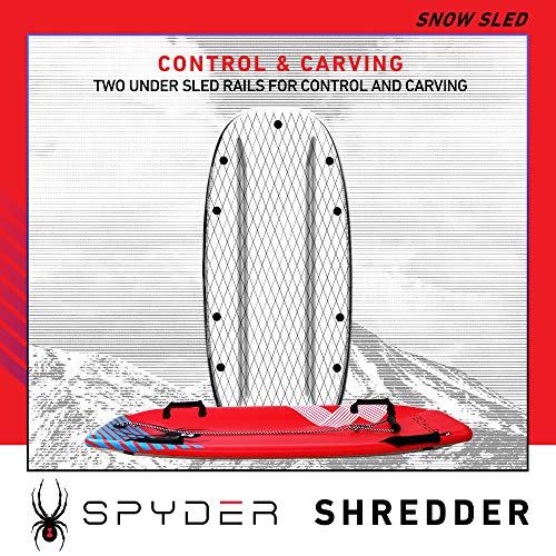 Spyder Snow Sled | Shredder, Thermo Molded Foam Sled with Hardcover Bottom, Sleds for Families, Outdoor Toboggan, Durable Sled