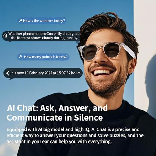 Image of AI Smart Glasses with Translation, Bluetooth Audio Glasses for Women Men, Photochromic Lenses with 160+Languages Real-Time Translation, Translator Glasses for Travel /Business /Working (Brown)