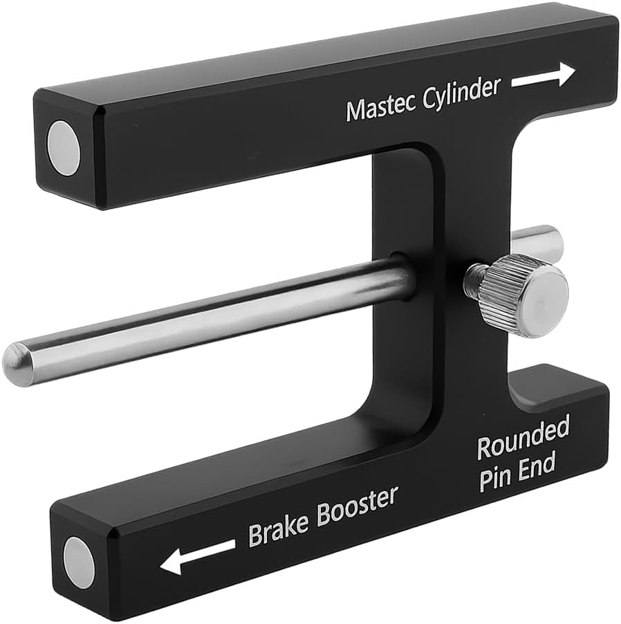 Car Brake Booster Adjustment Tool, Magnet Design Aluminum Vehicle Master Cylinder Push Rod Length Gauge, Automotive Brake Booster Pedal Depressor Tool, Universal for SUV, Truck, RV