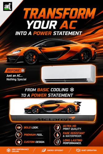 Image of Trending Porschhe 911 Racing AC Sticker, Air Conditioner Premium Vinyl, HD Gloss Finish, 24 Inches, for AC, Wall, Door, Glass (MCLAREEN)
