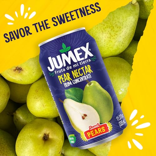 Image of Jumex Pear Juice Nectar - Pear Nectar Made with Fresh Fruit Puree - Fruit Juice Concentrate for Smoothie Mix, Cocktail Mixers & Kids Drinks & Beverages - 11.3oz, 24 Pack Canned Drinks