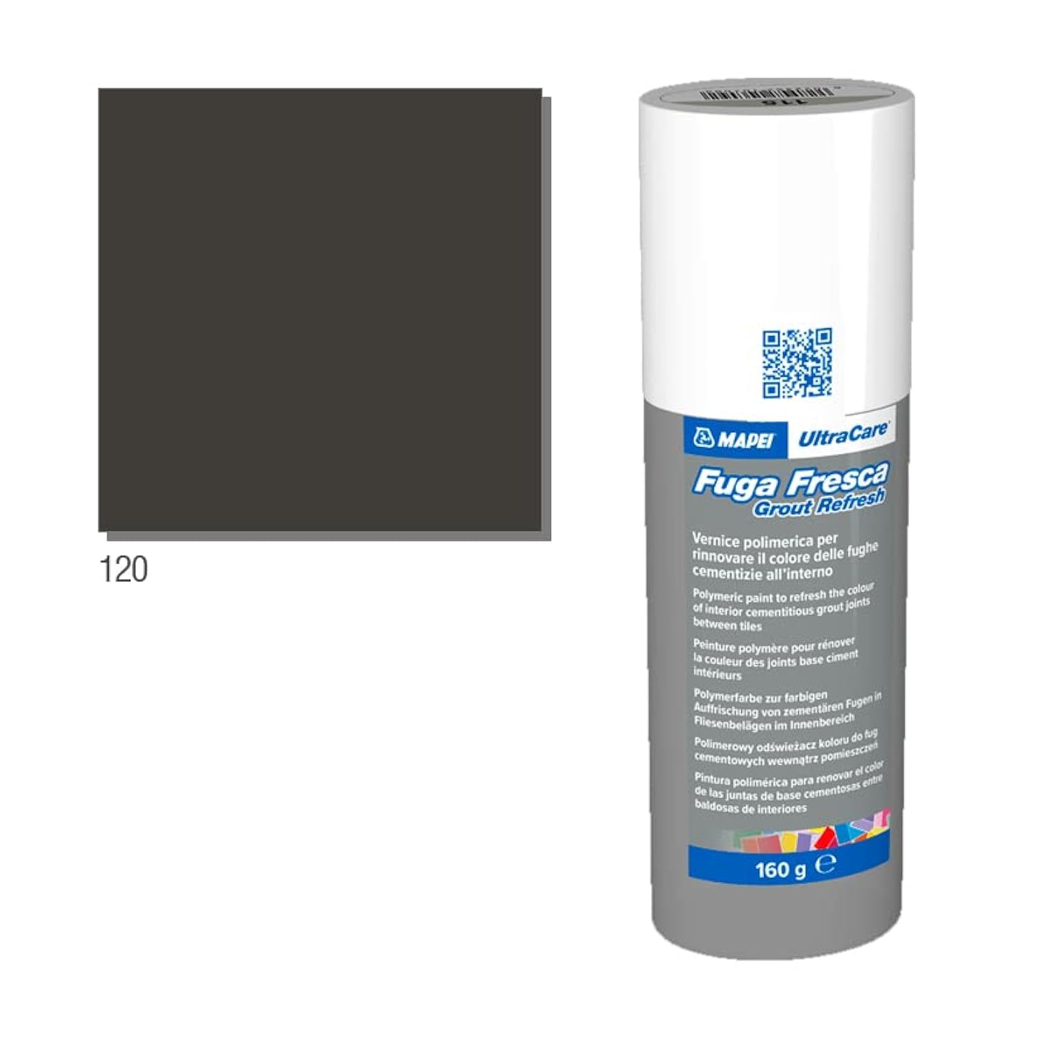 MAPEI Ultracare FUGA Fresca Fresh Escape 120 Black Polymer Paint to Renew The Color of Cement Joints Bottle 160 gr.