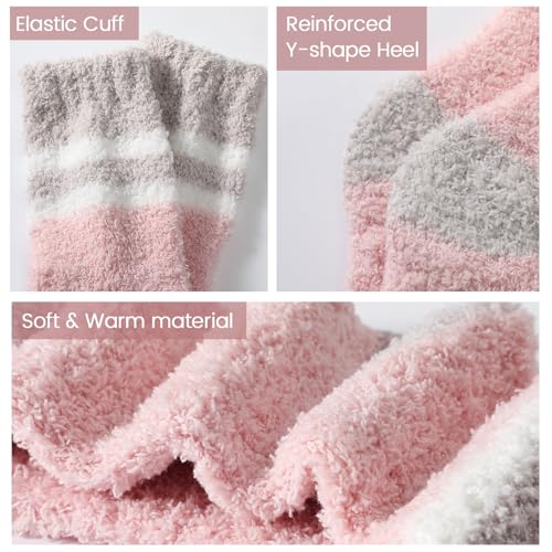 Image of Tavaleu Womens Fuzzy Socks, Soft Cozy Fluffy Slipper Socks Winter Warm Plush Sleeping Socks