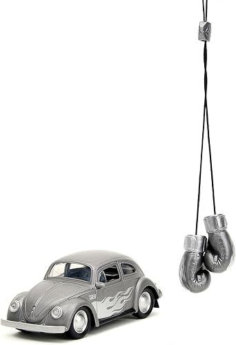 Punch Buggy 1:32 Escala 1:32 Volkswagen Beetle 1959 - Auto fundido a presión con mini guantes accesorio (gris), juguetes para niños y adultos