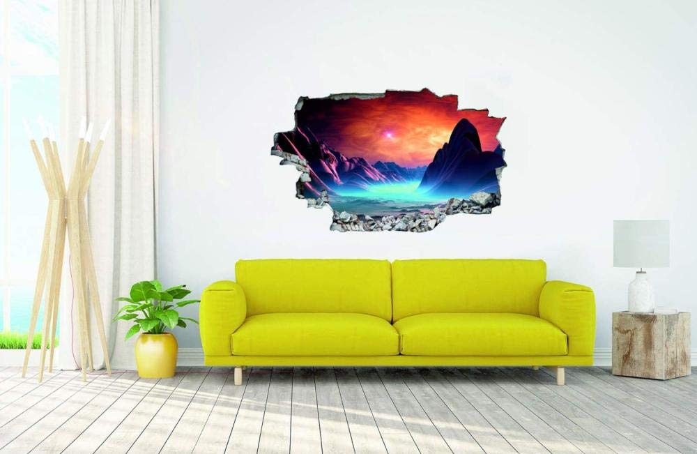 Adesivo Effetto 3D Stickers - Decorazione da pareti camere e soggiorni - Sticker da muro - Stella spaziale aliena del pianeta 70x110cm