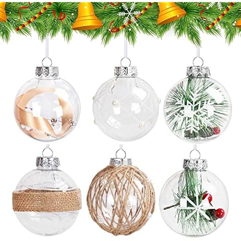 Belle Vous Bolas Navidad Transparentes con Nieve Cover