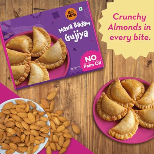 Image of GO DESi - Mawa Badam Gujiya | No Palm Oil | Holi Sweets | Holi Gifting | 400 grams