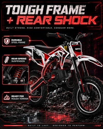 Image of 50cc Kid Gas Dirt Bike, 2-Stroke Gas Powered Kids Motorcycle