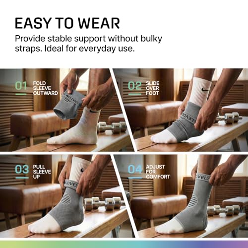 Image of Modvel Nylon Foot&Ankle Brace Socks For Sprained Ankle Compression Sleeve-Foot Support For Women&Men-Tendonitis&Arthritis Ankle Brace Sports Running,Torn Ligaments&Women Stabilizing Ankle Wrap