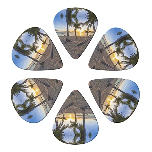 Paradise Beach Palm Trees Lot de 6 médiators pour guitare acoustique, guitare électrique, basse, ukulélé – Fin, moyen et… - Les Beatles, Paul McCartney, John Lennon, RIngo Starr, George Harrison Paradise Beach Palm Trees Lot de 6 médiators pour guitare acoustique, guitare électrique, basse, ukulélé – Fin, moyen et… – Image 5