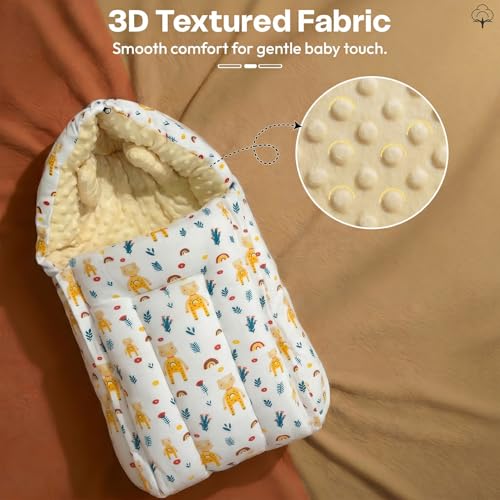 Image of StarAndDaisy 3 in 1 Baby Sleeping Bag /Baby Bedding Set for new Born, Baby Bed for New Born /Foldable & Washable Cotton Design /Comfortable Sleeping Bag for Baby 0-12 Months (Giraffe Print)