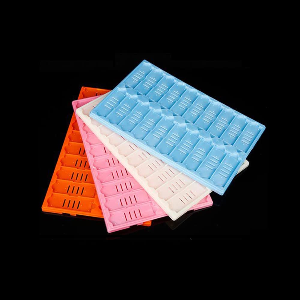 Bandeja de portaobjetos de microscopio de plástico Placa de almacenamiento de portaobjetos con clip Plástico ABS Material Color aleatorio para educación biológica básica (Capacidad: 36 piezas)