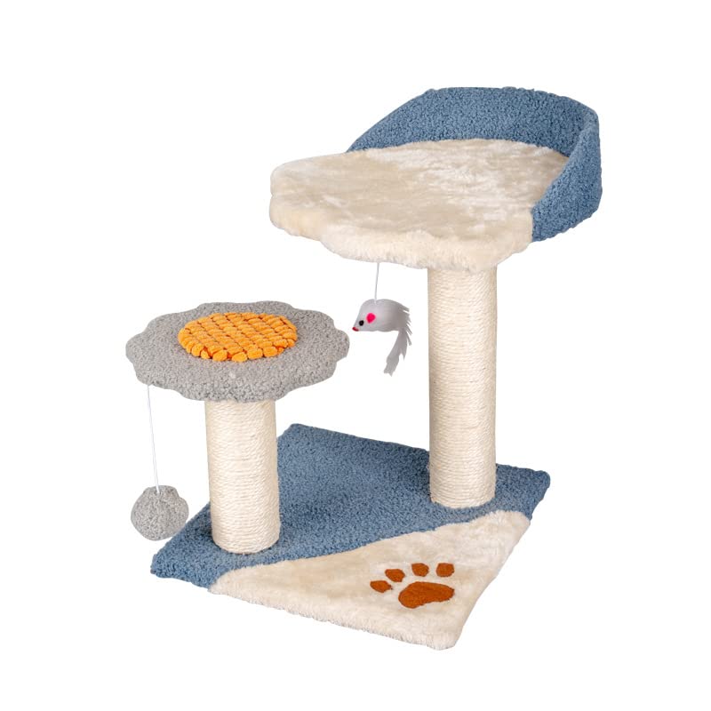 Kratzbaum/Kratzbäume Katzenklettergerüst Kleiner Katzenkratzbaum Kratzbaum Katzenregal Katzenspielzeug Katzenkletterbaum Katzensprungplattform Katzenbedarf Katzen Kratzbäume (Color : Blauw)