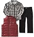 Calvin Klein Baby Boys' Shirt, Vest and Corduroy Pants Set, Red, 18 Months
