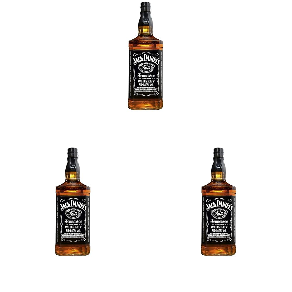 Jack Daniel's Old No. 7 - Tennessee Whiskey - Karamell, Vanille und Noten von Eichenholz - 0.35L/ 40% Vol. (Packung mit 3)