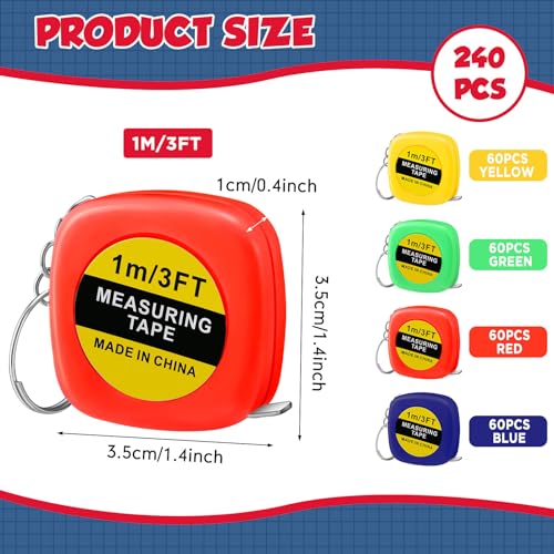 Juego 240 Cintas Métricas Retráctiles 1 Metro Mini Portátil miniatura 2