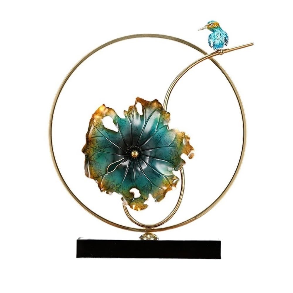 hongchenke34 Home decoration Personalized Light Luxury Copper Decorative Ornaments Lotus Leaf and Bird Shape Crafts