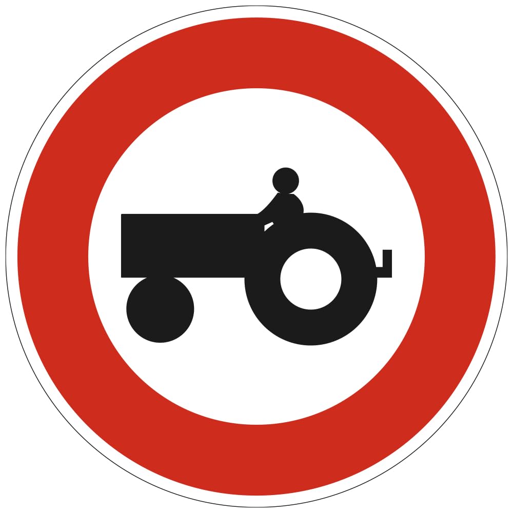 Signalétique.biz France - Signalétique.biz France - Panneau Interdiction Accès interdit aux véhicules agricoles à moteur B9d Signalisation Ronde BRETAGNE Panneau Securite Routiere - 650 mm