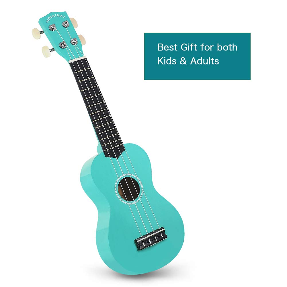 POMAIKAI Ukulele soprano in legno per principianti e studenti (blu)