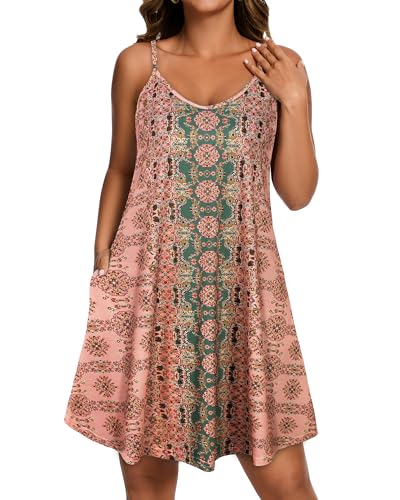 Image of JOELLYUS Womens Spaghetti Strap Dress Summer Dresses Beach Cover Ups Casual Sundresses with Pockets 2026