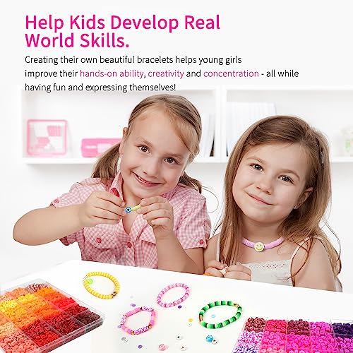 Paodey CLAY BEADS Bracelet Making Kit, 120 Colors 6 Boxes Polymer Beads Spacer Heishi Beads & Jewelry Kit thumb #4