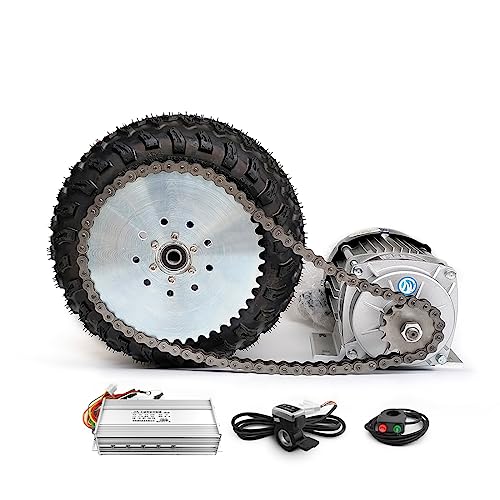L-faster 10 Inch 48V750W Chain Drive Wheelbarrow Trolley Brushless Geared Motor Wheel Kit (Max Speed 9kph)