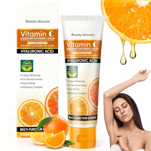 HOUSN Underarm Whitening Cream, Aufhellungscreme für Ellbogen, Knie, Aufhellung und Pflege, Gegen Dunkle Haut, für Alle Hauttypen, Leicht und Pflegend, Vitamin C