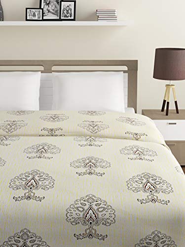 Image of Swayam Double Size AC Comforter | 254 cm X 228 cm | Beige, 150 GSM | Comes with Health Layer : Prevents oozing Out of Fibre