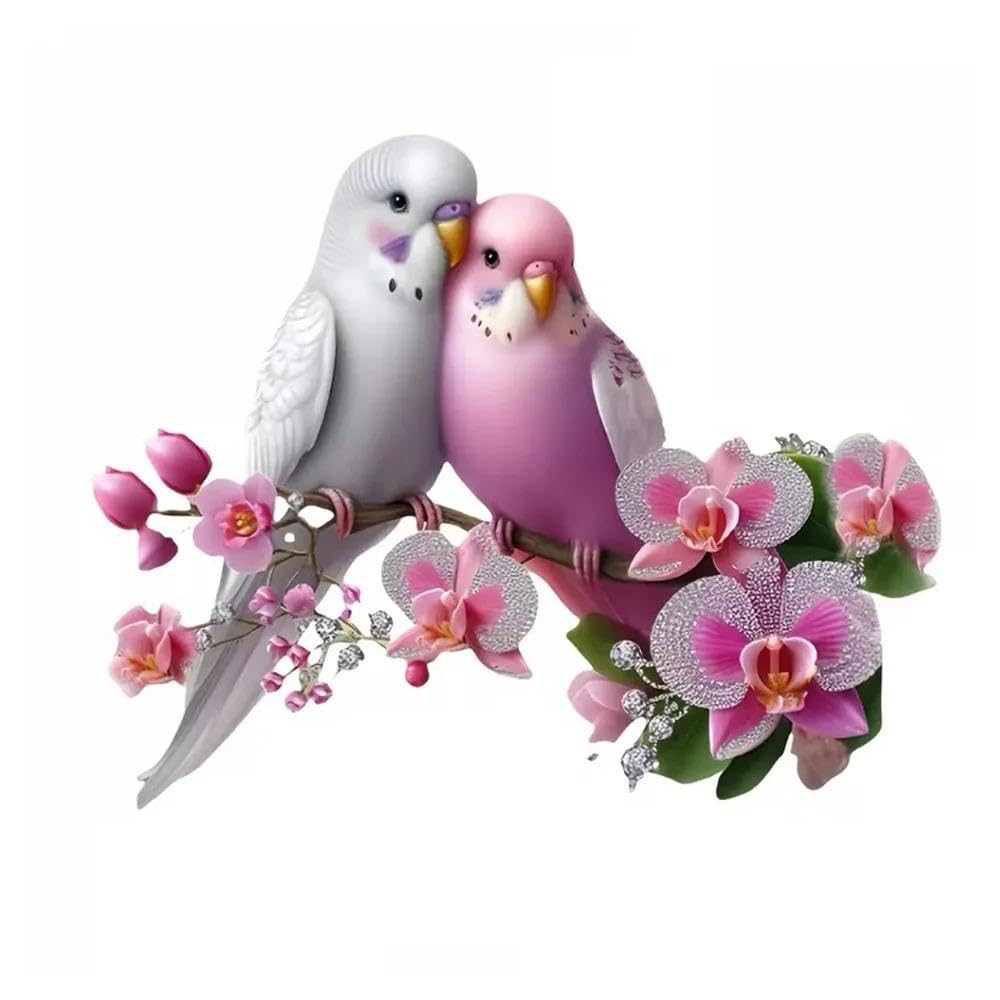 Romantic Couple Parrot Orchid Decals Waterproof Vinyl Stickers for Car Laptop Trucks(10cm)
