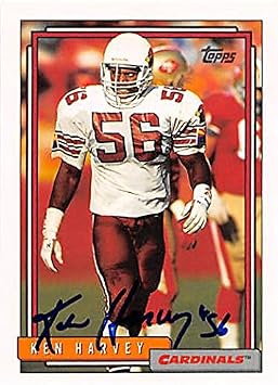 Autograph 125008 Phoenix Cardinals 1992 Topps No. 292 Ken Harvey Autographed Football Card