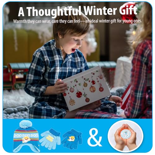 Image of Nickelodeon Boys' Baby Shark Winter Hat and 2 Pairs of Mitten Set (Toddler)