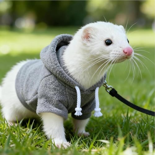Traje de hámster y hurón con arnés para sudadera de conejo y gato 3