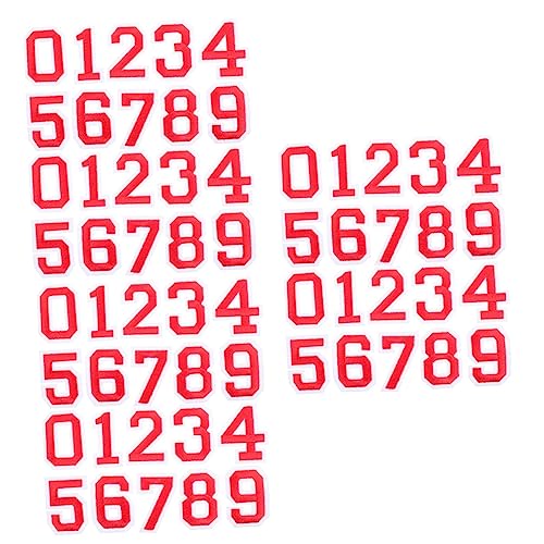 Calcomanías numéricas de tela rojas autoadhesivas de seis juegos para reparar camisetas