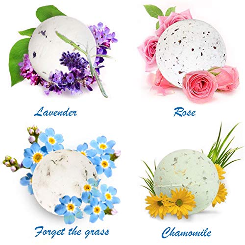 Bath Bombs - 4PCS Bath Bombs Soap Flowers Natural Relax Bath Spa Bomb Kit for Women Men Bath Bombs Fizzy Mild Bath sets Vegan Natural Bath Bomb Christmas Gifts - Image 5