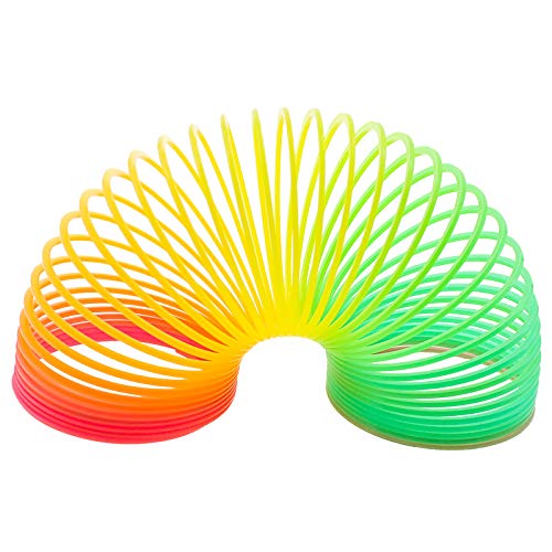 Tisi Kids Rainbow Spring Slinky Coil - Fun, Colourful, Stretchy, Bouncing Toy - Ideal for all Kids, Children’s Parties, Gifts, Party Bags, Prizes and more (Rainbow)