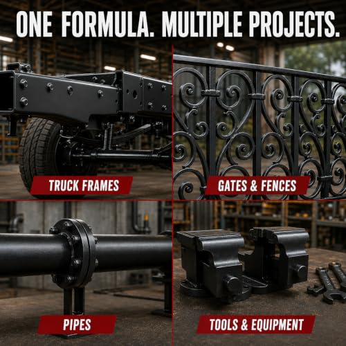 Image of DWIL Rust Converter for Metal, 2 in 1 High-Flow Fluidity Converts Rust, Rust Converter Paint and Primer to Long-Lasting Protective Coating, No Primer Needed, Black, 32 oz