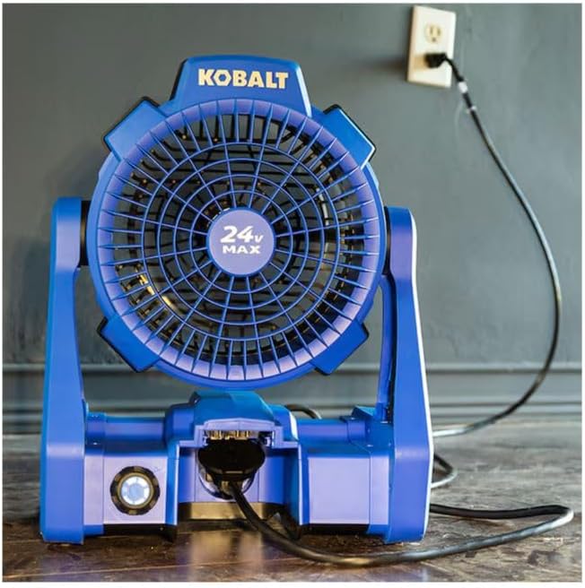 K.balt 7-in 24 -Volt 5 -Speed High Velocity Indoor/Outdoor Blue Personal Fan
